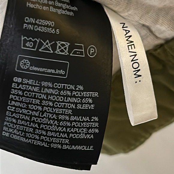 H&M coat, size 13-14yrs. But PTP is 18” .  Cotton blend,5 pockets,utility,hood - Picture 5 of 12